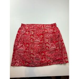 Sun River Clothing Co Red Bandana Paisley Mini Skirt Plus Size 1X Cotton Boho